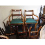 Extensive reproduction yew wood dining room suite comprising: set of eight (six plus two) Regency