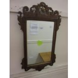 Small mahogany and parcel gilt wall mirror in 18th Century style, 24.75ins high