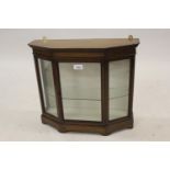 Small Edwardian mahogany and inlaid hanging or standing cabinet, with a single glazed door enclosing