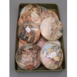 Collection of ten various Prattware pot lids