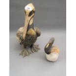Guy James Holder, Studio pottery stoneware model of a cormorant, impressed mark GJH, 7ins high