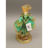 Murano glass figure in Venetian dress, 7.5ins high