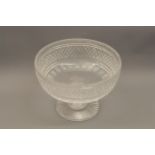 Heavy cut glass pedestal fruit bowl