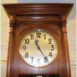 Late 19th / early 20th Century Continental walnut longcase clock, the rectangular case with
