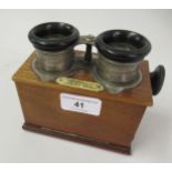 Small late 19th / early 20th Century French stereoscope viewer, inscribed to an attached ivorine