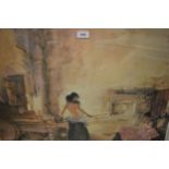 Russell Flint, Limited Edition print, No. 100 of 850, titled ' In A Burgundian Granary ',