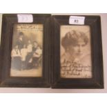 Two small signed black and white photographs of Marie, Queen of Romania, inscribed and dated 1916