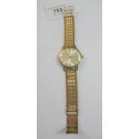 Gentleman's gold cased Tissot Visodate Seastar 7 wristwatch, the champagne dial with baton