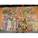 Tray containing a quantity of various Marvel comics including Ghostrider, The Hulk, The Thing and