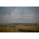 Ken Hildrew, oil on canvas, Sussex landscape near Alfriston, signed, 15.5ins x 19.5ins, gilt framed