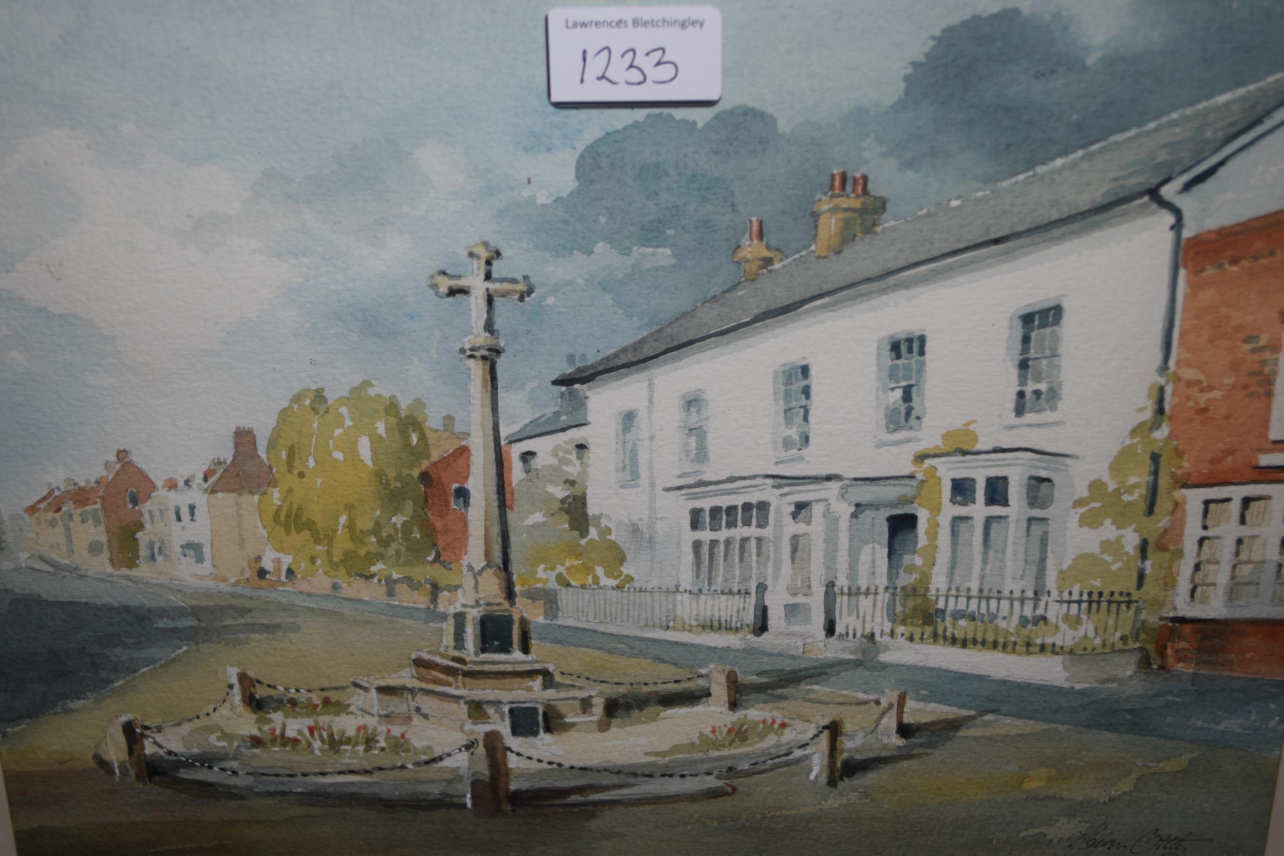 Brian Ottley, watercolour, Christs Hospital near Horsham with band to the foreground, 10ins x 14ins, - Image 2 of 3