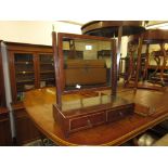 Small George III mahogany box toilet mirror together with a small late Victorian two door hanging