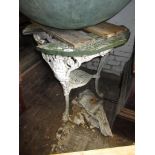 19th Century circular cast iron pub table with Britannia supports (for restoration)