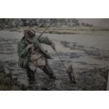 Henry Wilkinson, pair of hand coloured Limited Edition etchings of fishermen, No. 37 of 150 and