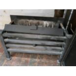 Modern cast iron fire basket with steel back, 20.5ins wide