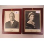 Prince Henry, Duke of Gloucester and Princess Alice, Duchess of Gloucester, pair of signed black and