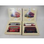 Two boxed sets of Corgi diecast metal commercial public transport vehicles