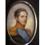 Attributed to Henry Benner, watercolour portrait miniature of Alexander I, Emperor of Russia,