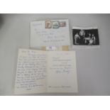 Three page autograph letter / Christmas card message to a Mr Wray from Countess Sophie Hostitz of