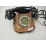 Early to mid 20th Century copper mounted, brass and Bakelite telephone