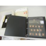 Album containing a collection of UK stamps including Penny Blacks, a quantity of loose stamps and