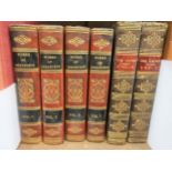 Four small red leather bound volumes ' Works of Lord Byron ', published London, John Murray 1828