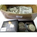 Large quantity of mainly Elizabeth II and George VI sixpences and other coinage including crowns