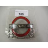 Birmingham silver 1939 London Transport red enamel cap badge