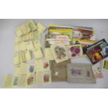 Quantity of trade card albums, two cigarette card albums and a quantity of loose Kensitas silk