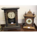 Two Continental mantel clocks, one by Junghans