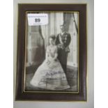 Prince Rainier and Princess Grace of Monaco, signed black and white portrait photograph of the