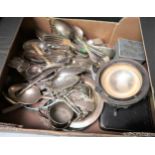 Large quantity of miscellaneous silver plated cutlery and other items