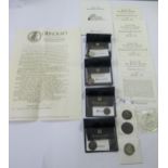 Small quantity of coins including four Roman coins with certificates, silver proof two pound coin,