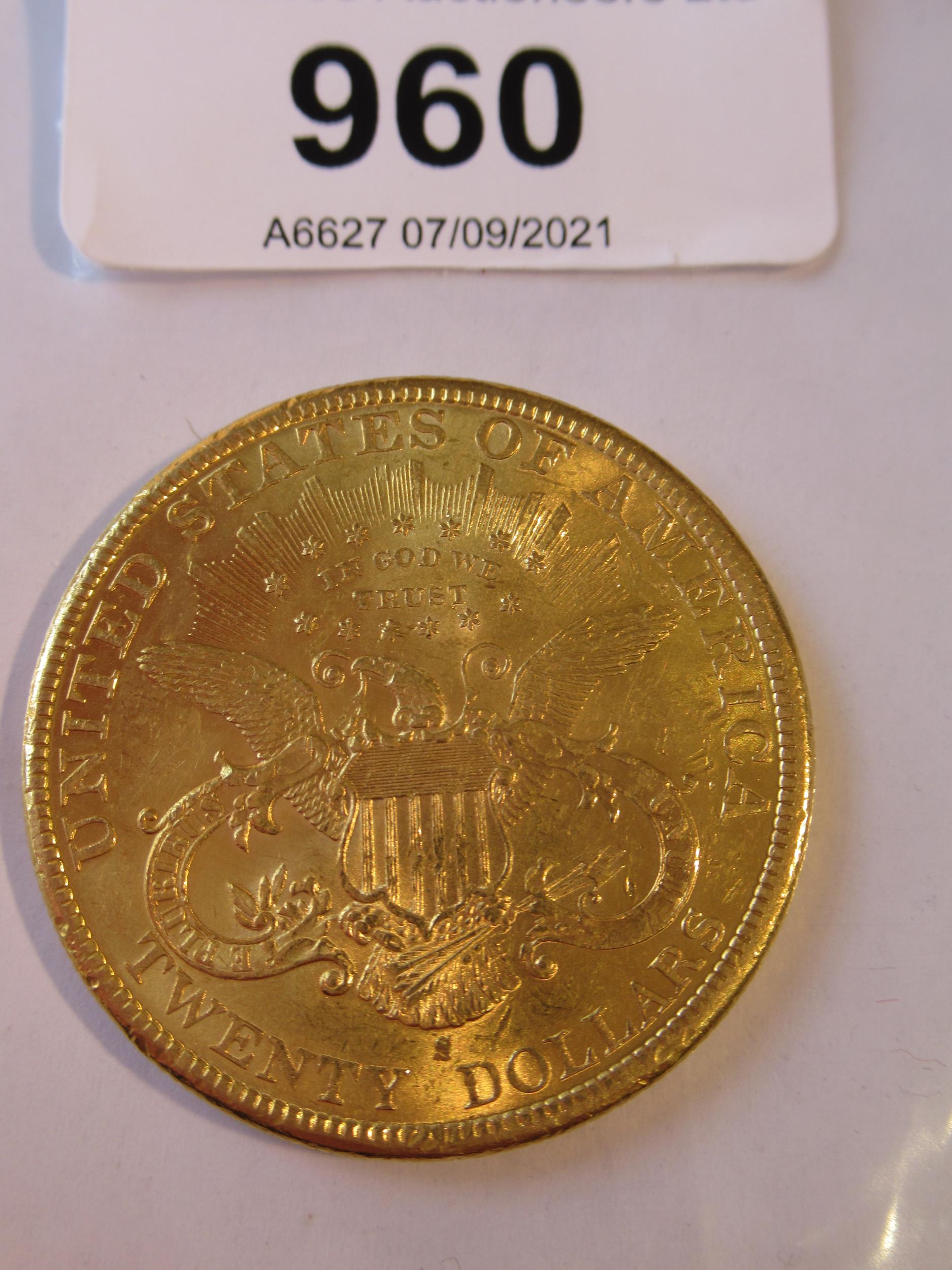 U.S.A. 1899 twenty dollar gold coin, 33g - Image 2 of 2