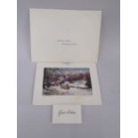 1949 Calendar decorated with a coloured reproduction entitled ' Glamis in Winter ', signed and