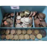 Quantity of Elizabeth II and George VI three pence coins, together with a quantity of various copper