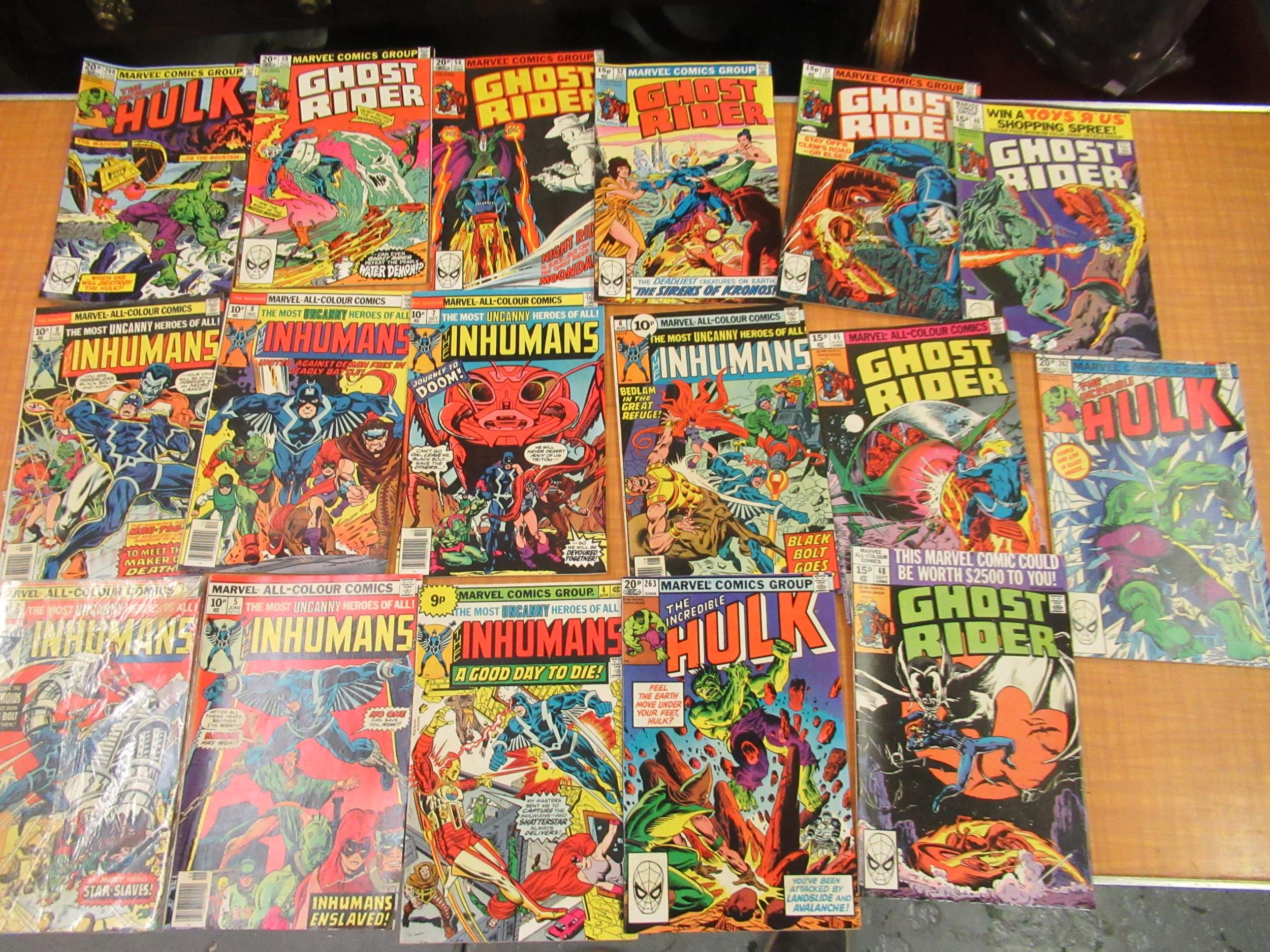 Tray containing a quantity of various Marvel comics including Ghostrider, The Hulk, The Thing and - Image 6 of 7