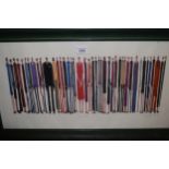 Sarah Jane Szikora, artist signed Limited Edition coloured print ' Barcode ', 8.5ins x 20ins, framed