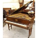 Mahogany cased baby grand piano by Schiedmayer of Stuttgart, together with a duet piano stool