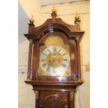 Late 19th / early 20th Century mahogany longcase clock in George III style, with an arched hood