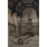 Gertrude Hayes, set of three artist signed etchings, ' Trinity Hall College ', ' The Hall ' and '