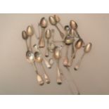 Quantity of various Georgian, Victorian and 20th Century silver teaspoons, coffee spoons,