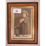 Ellen Terry, small signed black and white photograph, 4.75ins x 3ins approximately, in a modern