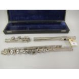 Louis, London, silver plated flute in a fitted case