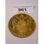 Austrian Franz Joseph I four ducat 1915 gold coin, 13.9g