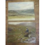 George Hall Neale, a matched pair of unframed oils on board, ' Sketching in the Hebrides ', and open