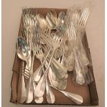 Small quantity of miscellaneous English and Continental silver plated flatware