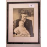 HRH Princess Marina, half length portrait photograph of the Princess with her young son, signed by