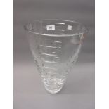 Large Edinburgh crystal vase of modern design, 14ins high