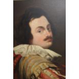 An antique oil on millboard, portrait of a gentleman in a white ruff collar, 12.5ins x 10ins